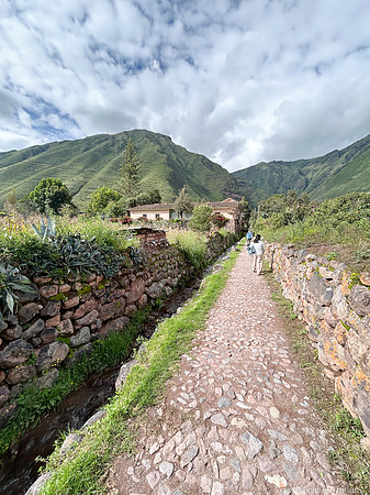 Walking along Inca Terraces
