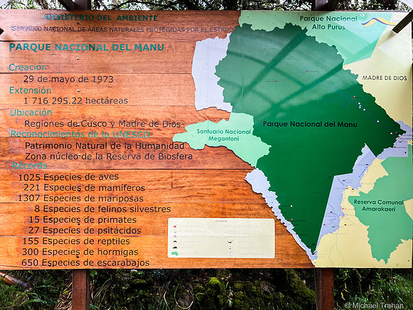 A map of Manu National Park