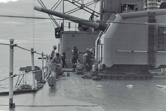 Our only guns (5") on our missile cruiser, USS Long Beach CG(N) 9