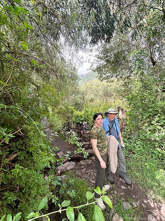 Walking along Inca Terraces