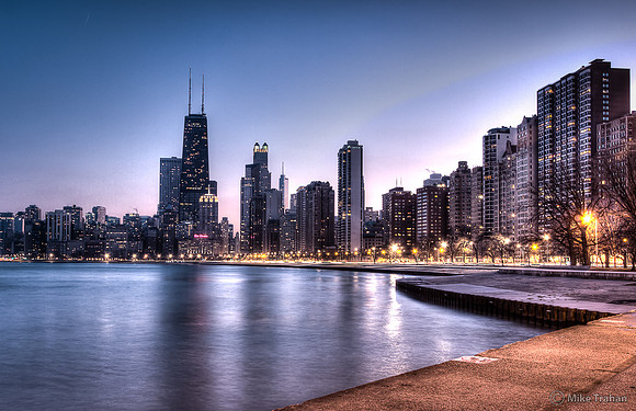 Chicago Skyline from North Ave. Beach