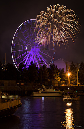 Fireworks at Navy Pier from the Riverwalk