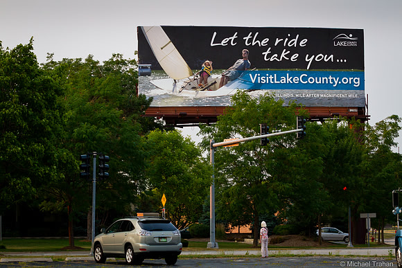 A 20x50 foot billboard with a picture of mine of Dan and Zoe, my son and granddaughter.
