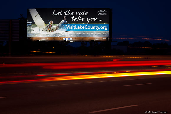 A 20x50 foot billboard with a picture of mine of Dan and Zoe, my son and granddaughter.
