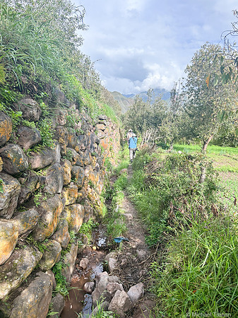 Walking along Inca Terraces
